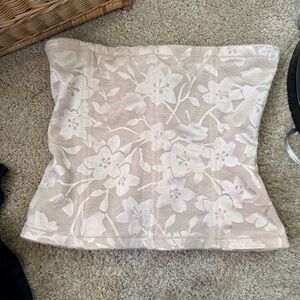 Frederick's of Hollywood Cream Floral Bustier